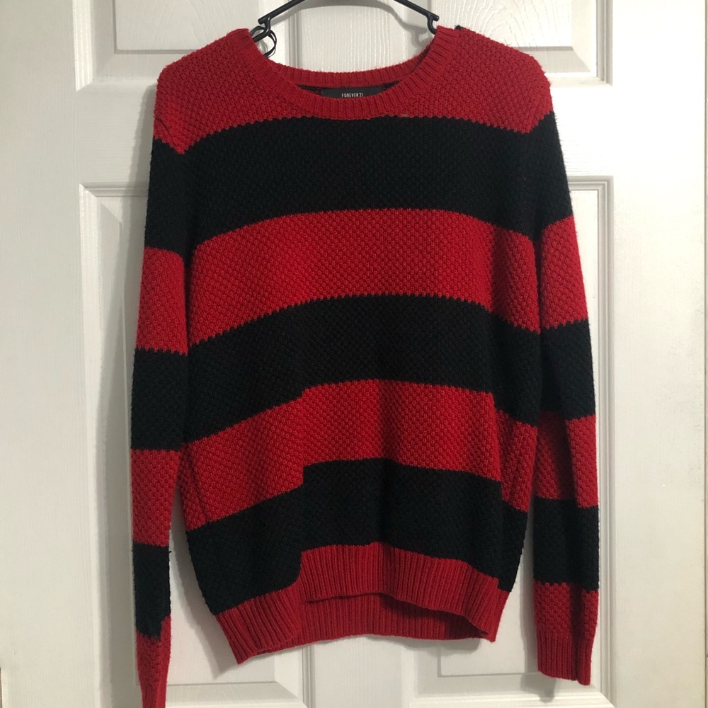 red/black striped sweater